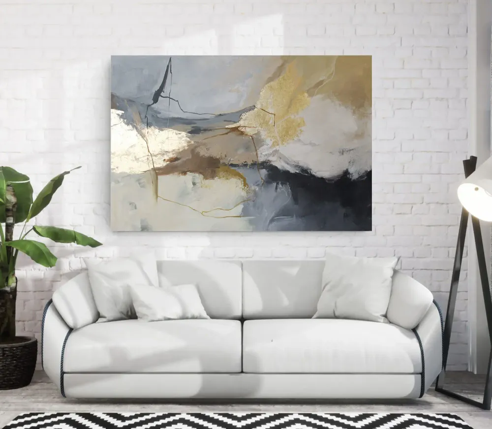 Office design and planning - « Desert » Series of handmade textured abstract paintings - MATISS ART STUDIO