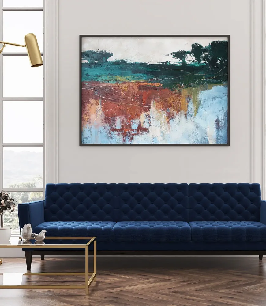 Aménagements pour bureau - « North » Série de peintures abstraites texturées faites à la main - MATISS ART STUDIO