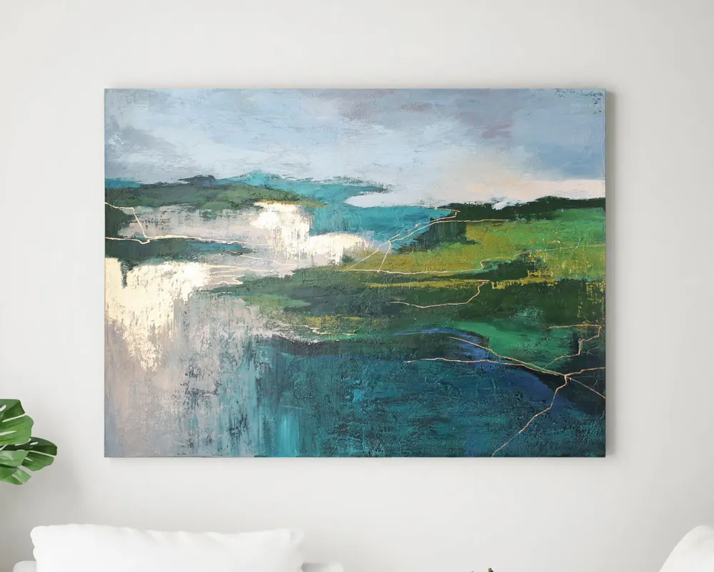 Aménagements pour bureau - « North » Série de peintures abstraites texturées faites à la main - MATISS ART STUDIO