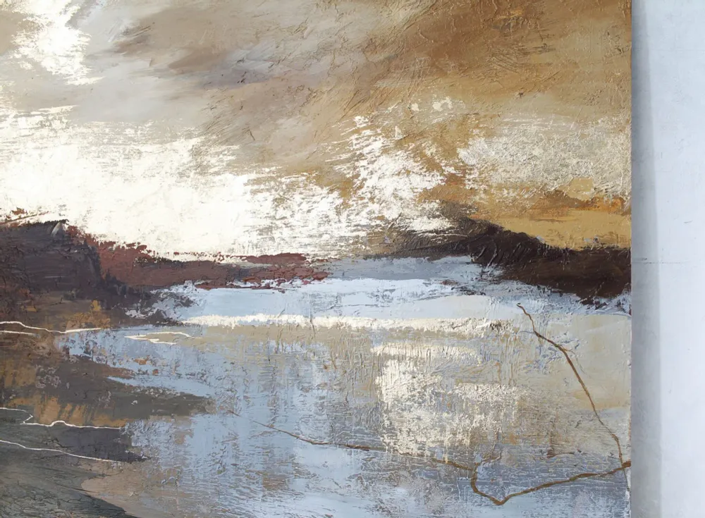 Aménagements pour bureau - « Calabria » Série de peintures abstraites texturées faites à la main - MATISS ART STUDIO