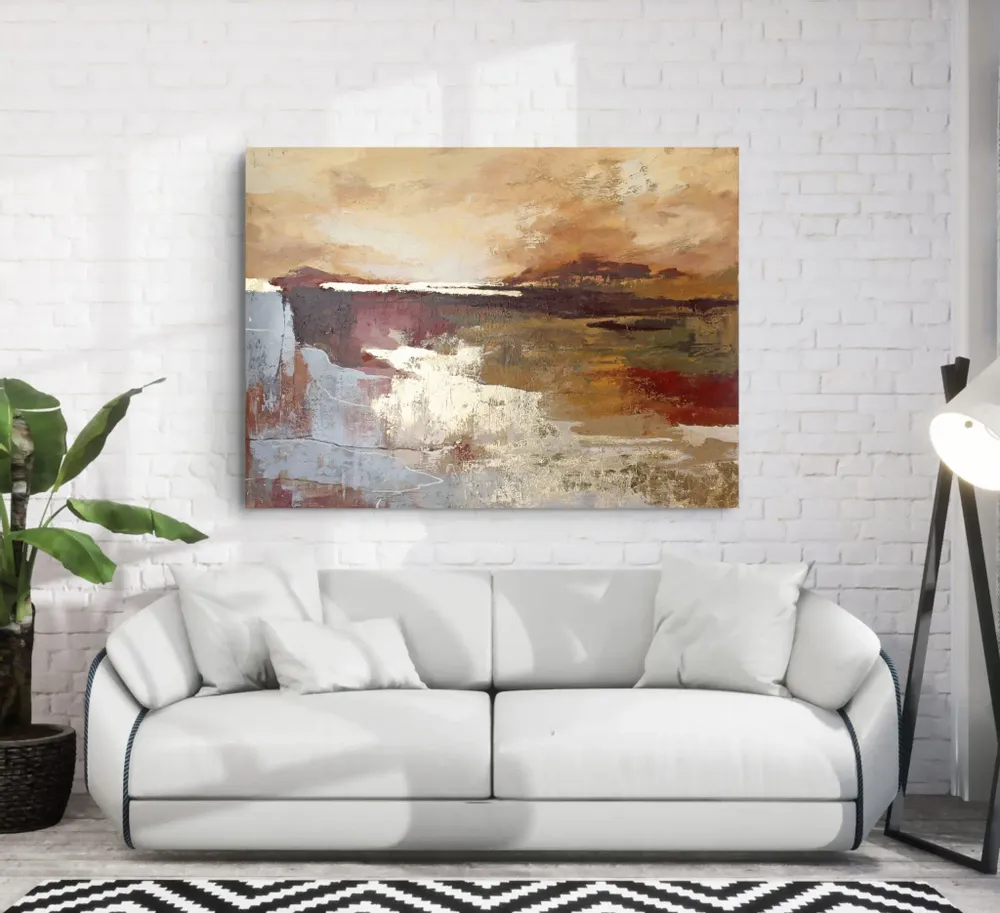 Aménagements pour bureau - « Calabria » Série de peintures abstraites texturées faites à la main - MATISS ART STUDIO