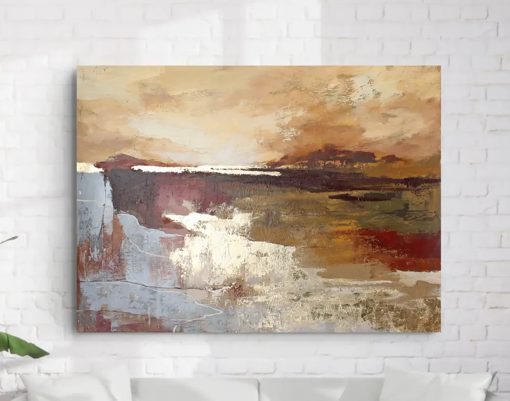 Aménagements pour bureau - « Calabria » Série de peintures abstraites texturées faites à la main - MATISS ART STUDIO