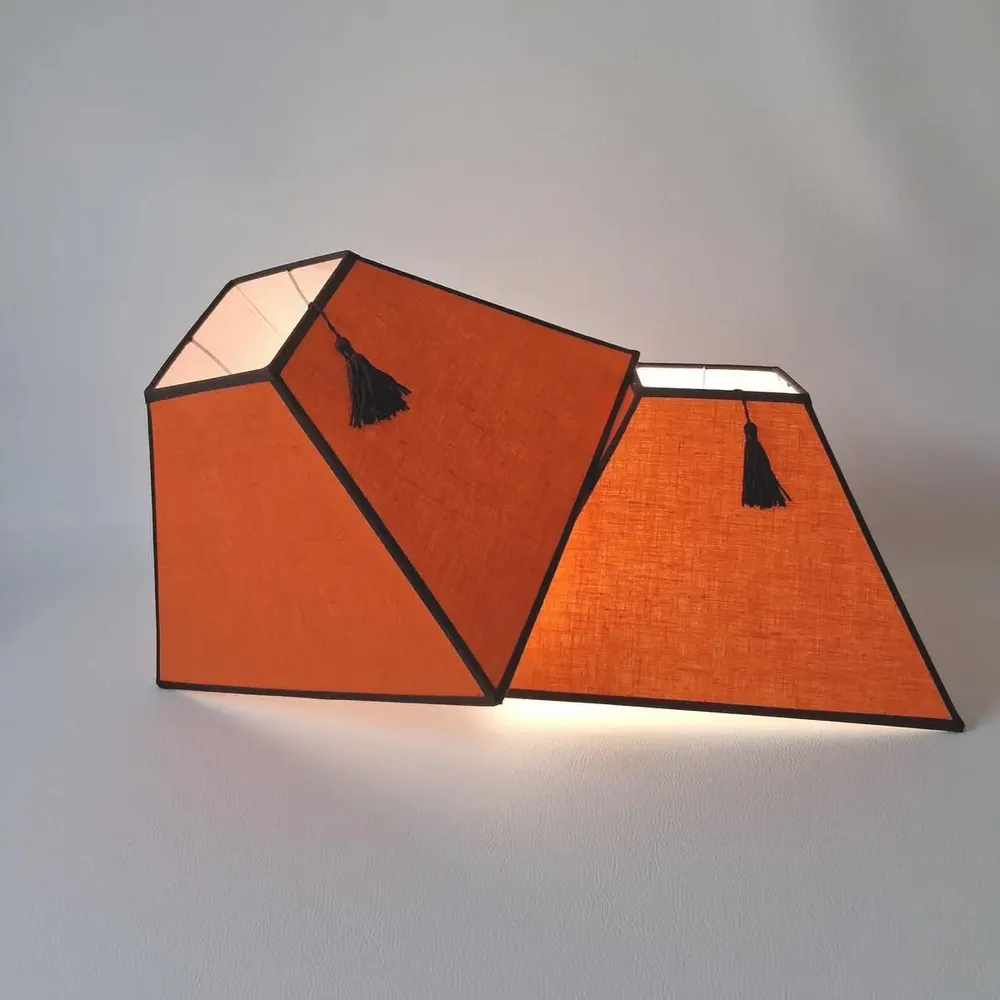 Blinds - Orange linen lampshade - CÔTE OUEST DÉCO - PRO