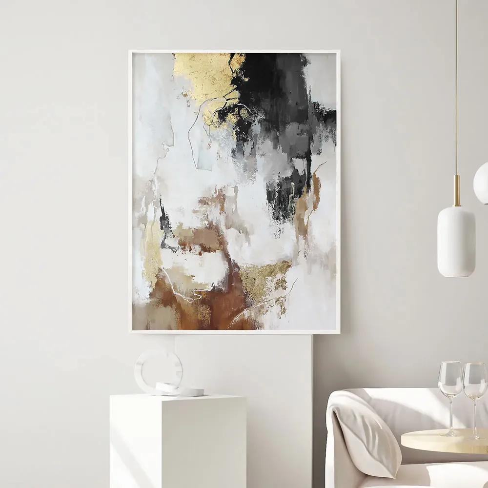 Office design and planning - « Green flux » Series of handmade textured abstract paintings - MATISS ART STUDIO