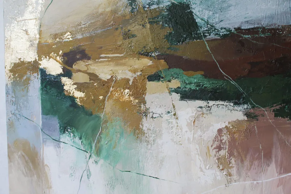 Office design and planning - « Cliff » Series of handmade textured abstract paintings - MATISS ART STUDIO
