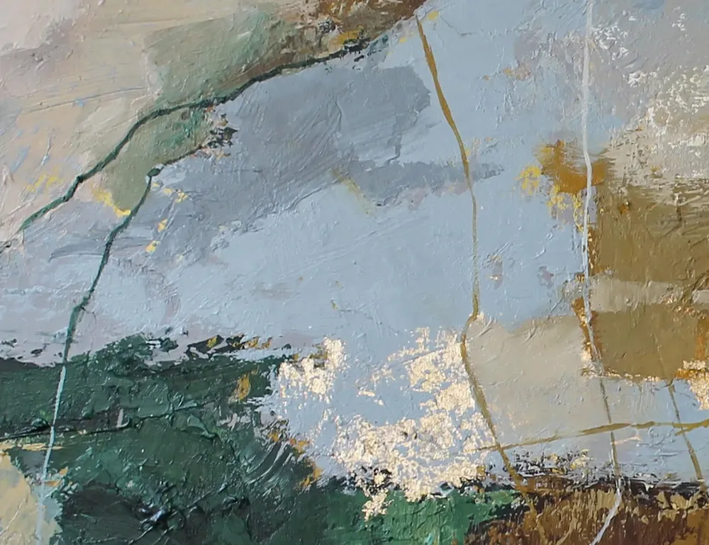 Office design and planning - « Cliff » Series of handmade textured abstract paintings - MATISS ART STUDIO