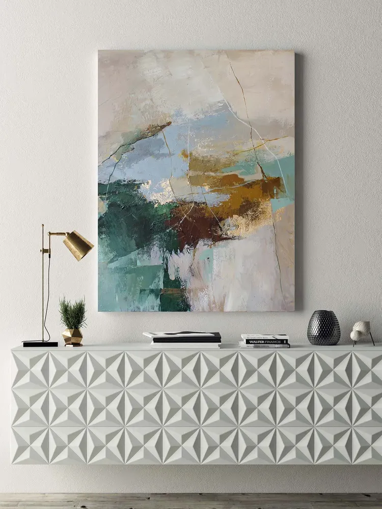 Office design and planning - « Cliff » Series of handmade textured abstract paintings - MATISS ART STUDIO