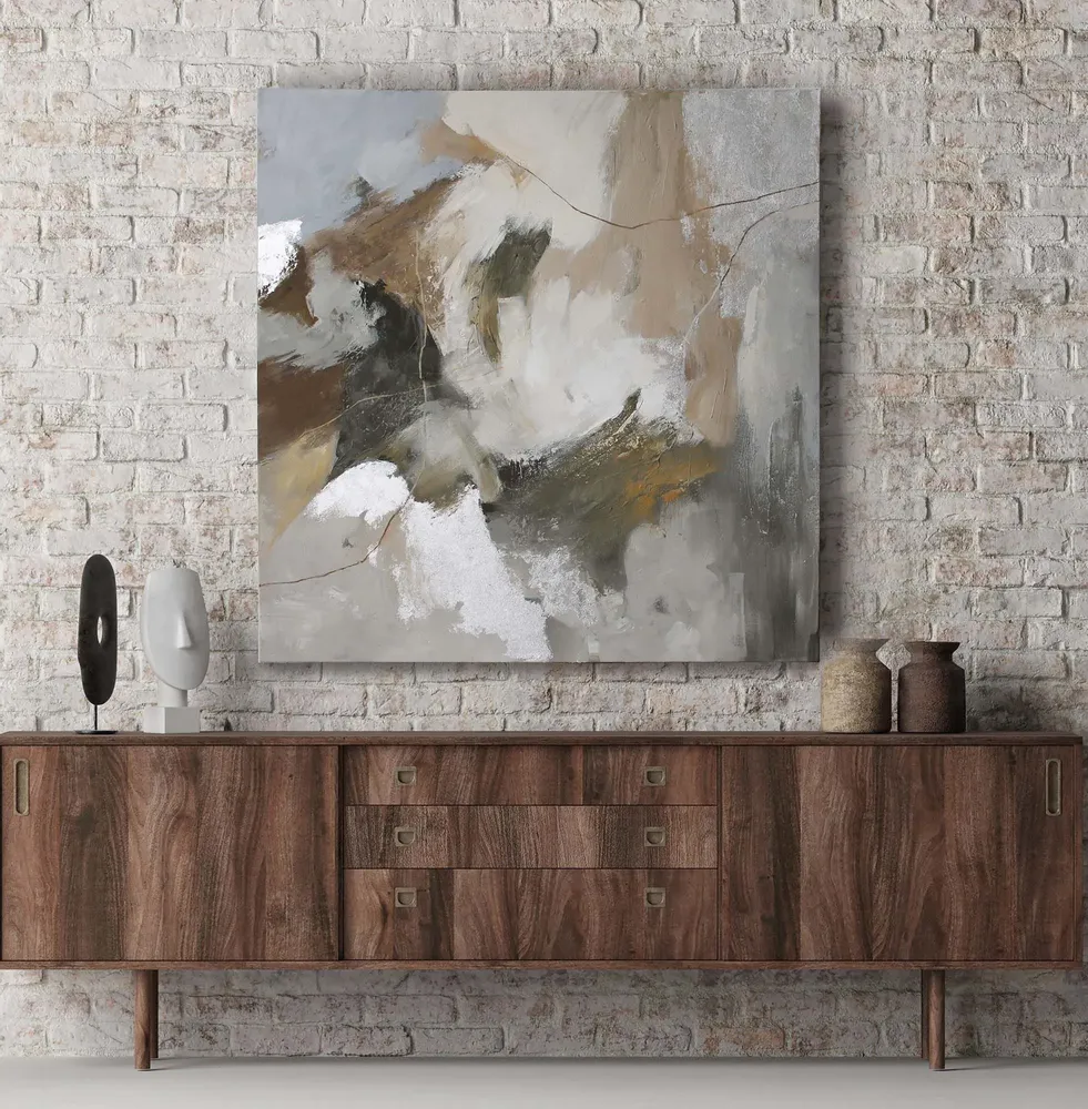 Office design and planning - « Velor » Series of handmade textured abstract paintings - MATISS ART STUDIO