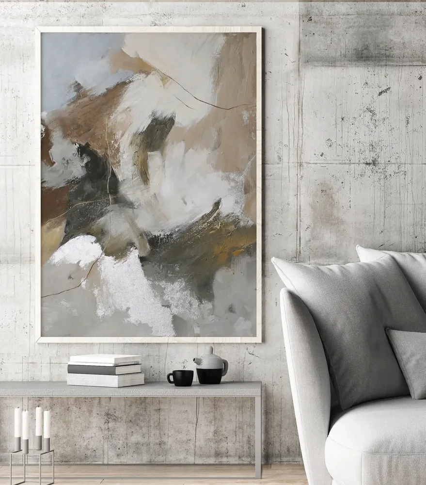 Office design and planning - « Velor » Series of handmade textured abstract paintings - MATISS ART STUDIO