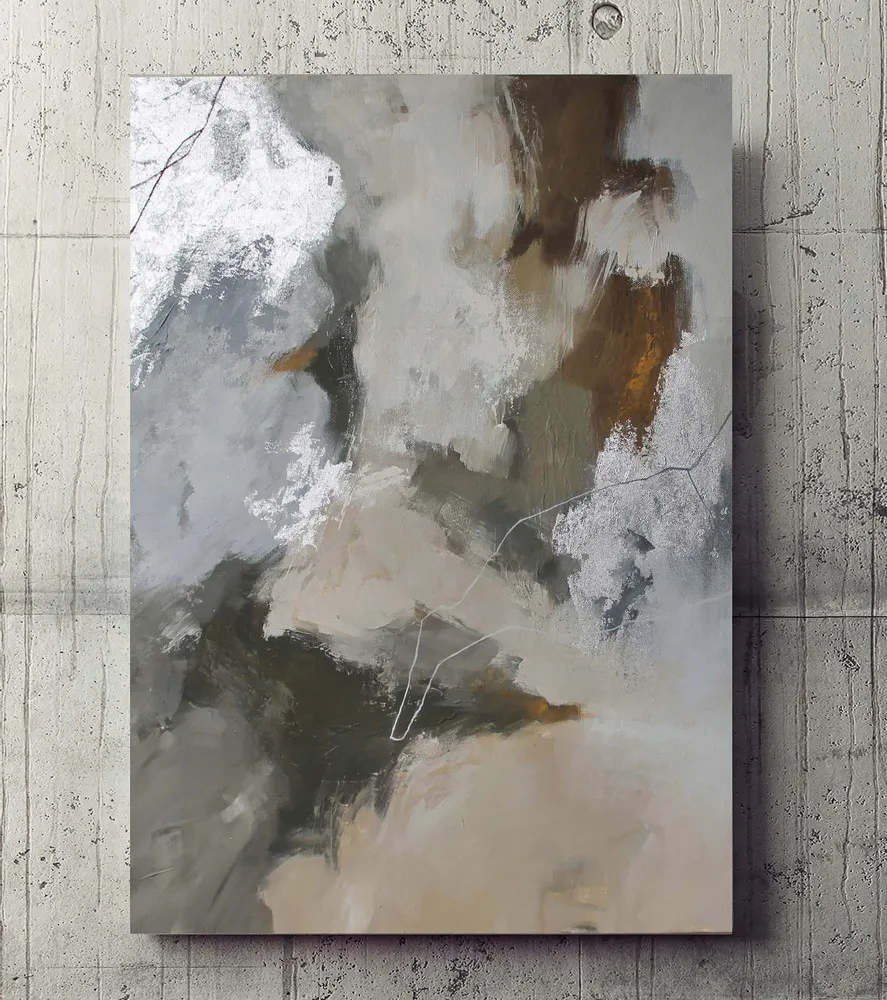 Office design and planning - « Velor » Series of handmade textured abstract paintings - MATISS ART STUDIO