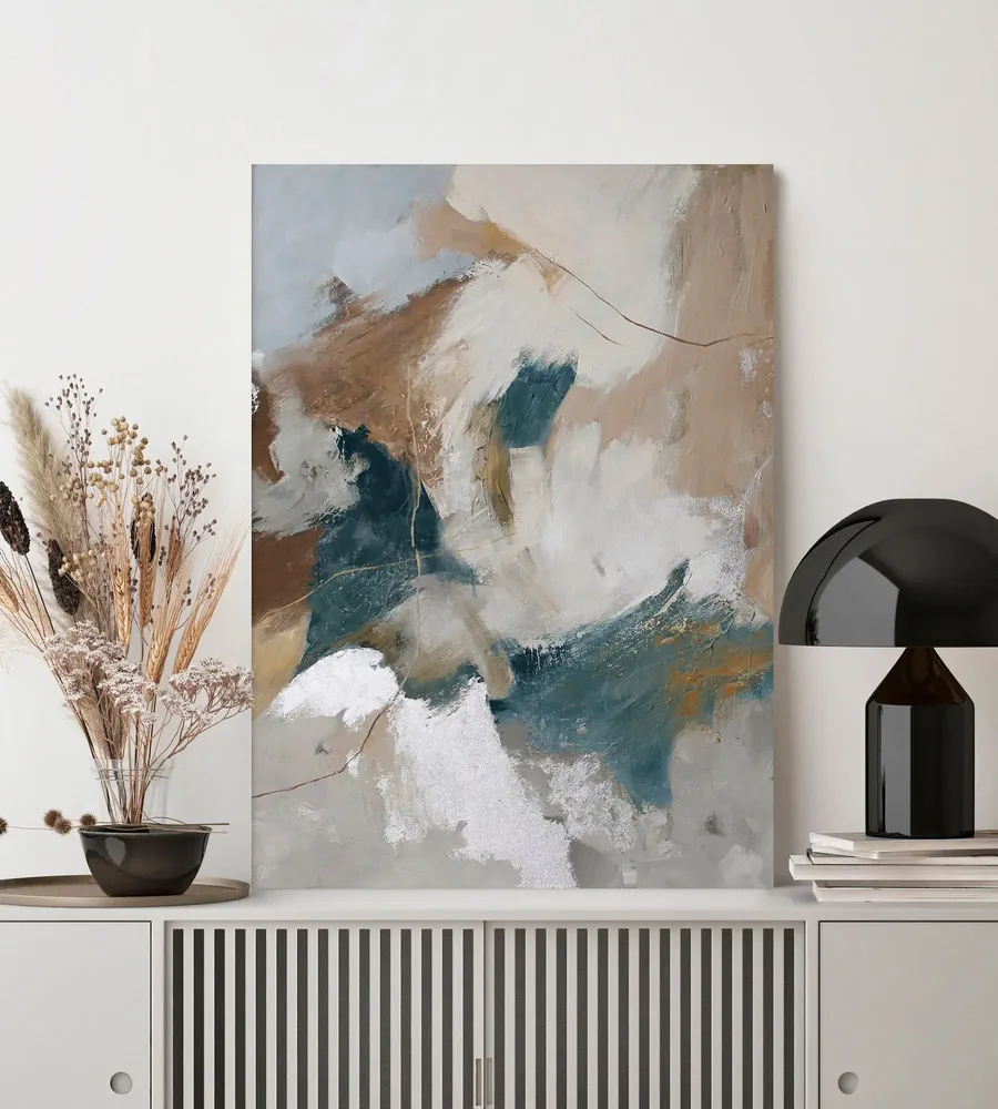 Office design and planning - « Velor » Series of handmade textured abstract paintings - MATISS ART STUDIO