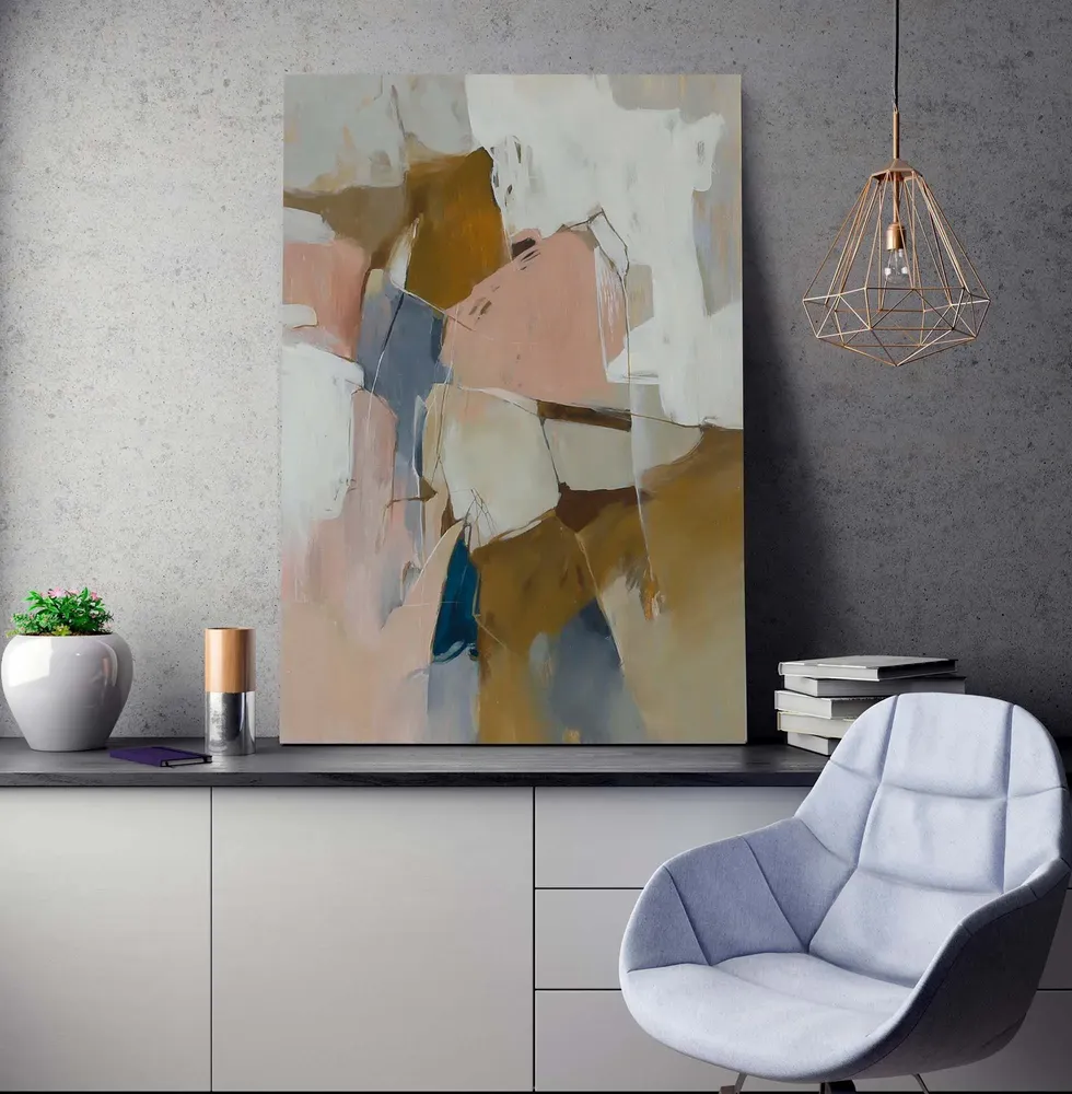 Office design and planning - « Melody » Series of handmade textured abstract paintings - MATISS ART STUDIO