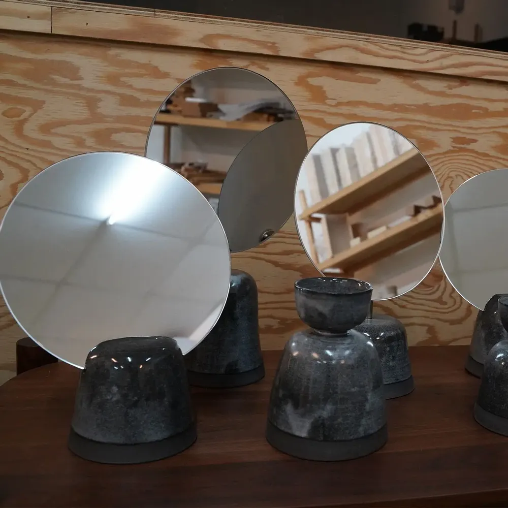 Bougeoirs et photophores  - Wheel Throwing Collection — Mirror & Candle Holder - TAIWAN CRAFTS & DESIGN