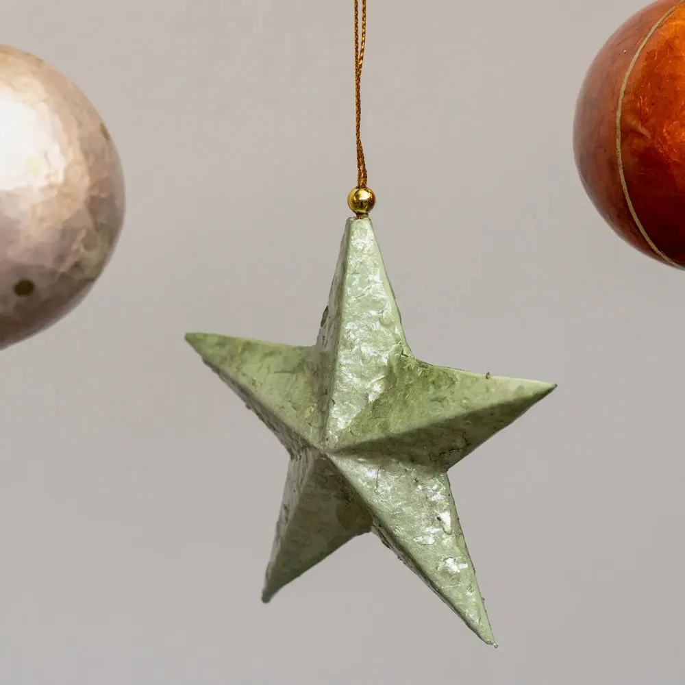Other Christmas decorations - Trim 3D star capiz pulp - KINTA