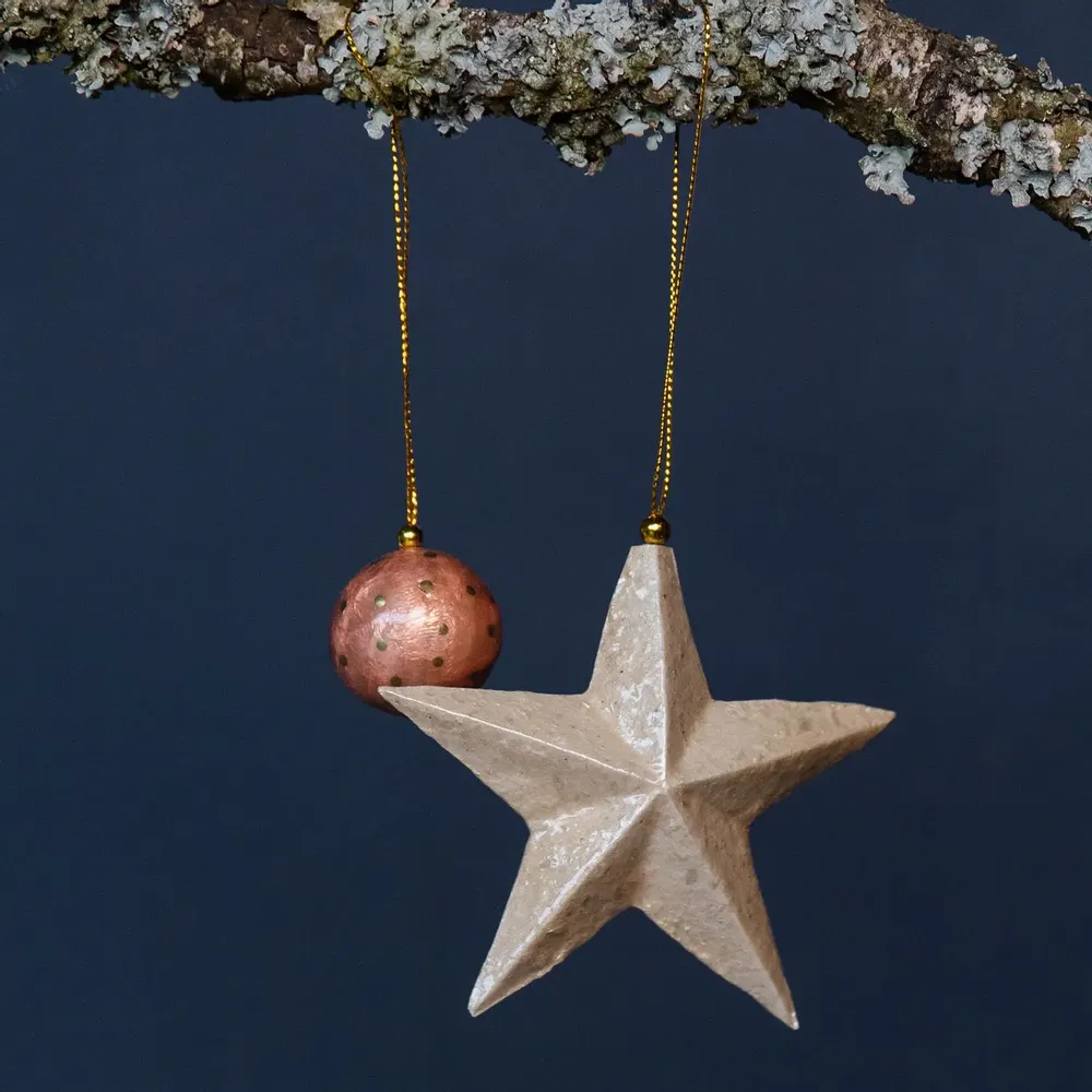 Other Christmas decorations - Trim 3D star capiz pulp - KINTA