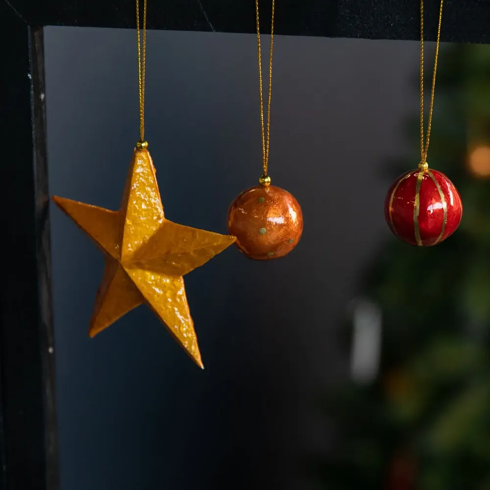 Other Christmas decorations - Trim 3D star capiz pulp - KINTA