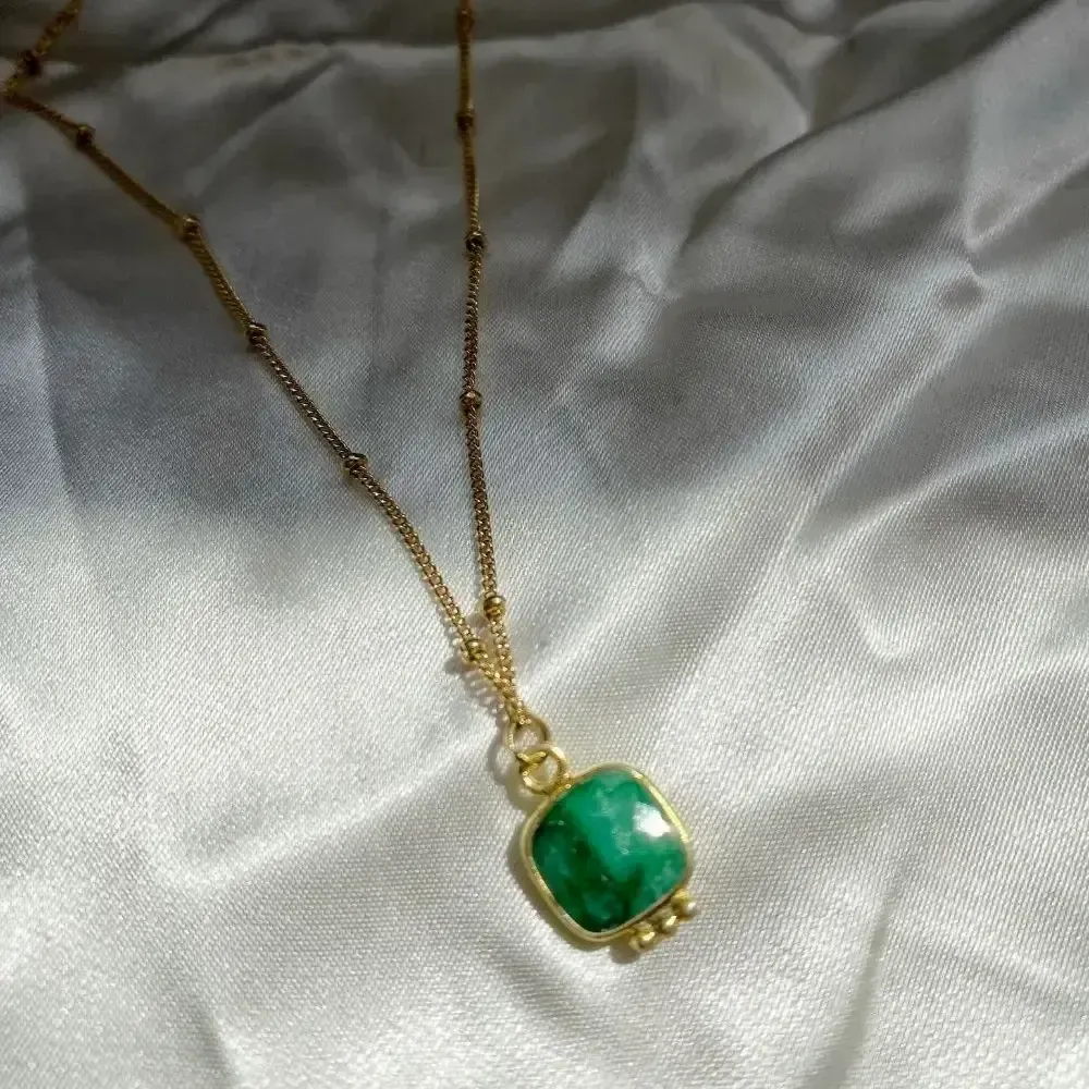Jewelry - Necklace Byzance Agathe Gold Plated - FASCINATO