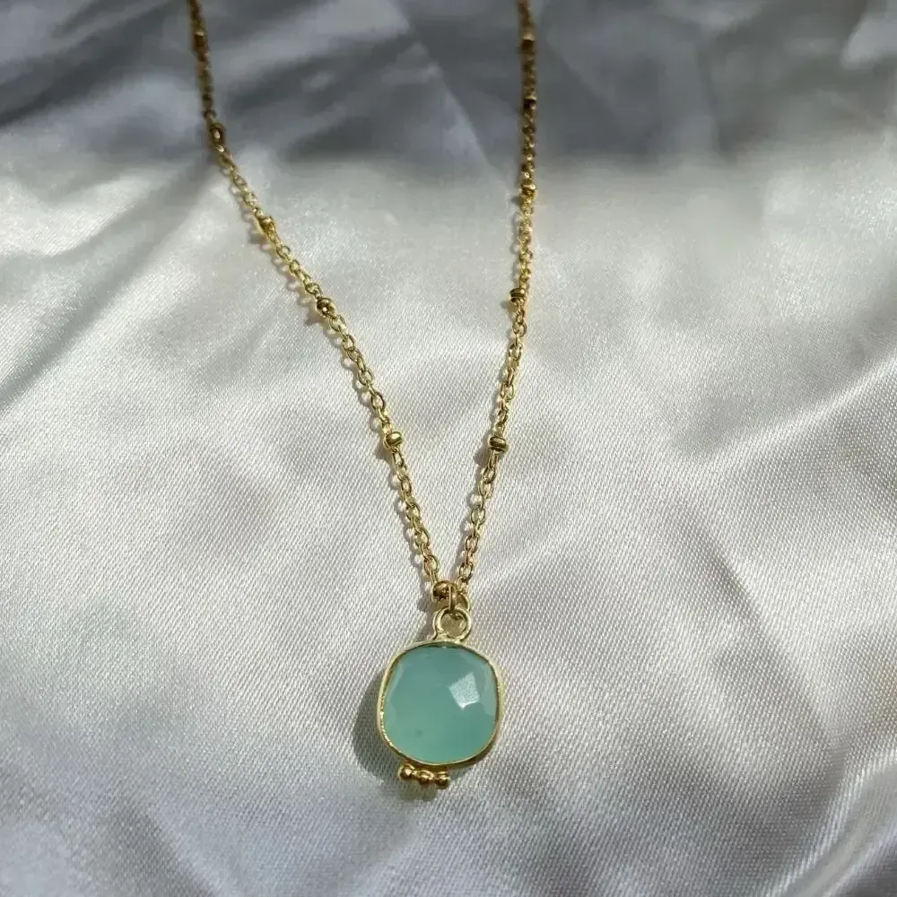 Jewelry - Necklace Byzance Amazonite - Gold Plated - FASCINATO