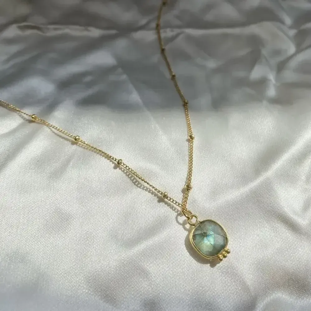 Jewelry - Necklace Byzance Labradorite - Gold Plated - FASCINATO