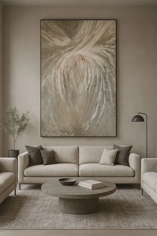 Tableaux - Le Cri Blanc est une grande peinture abstraite - TURIK&ART (KSENIIA TURIK)