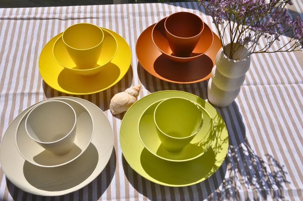Everyday plates - Yellow and Gray Natural Dinnerware Essential Set - TABLE & NATURE