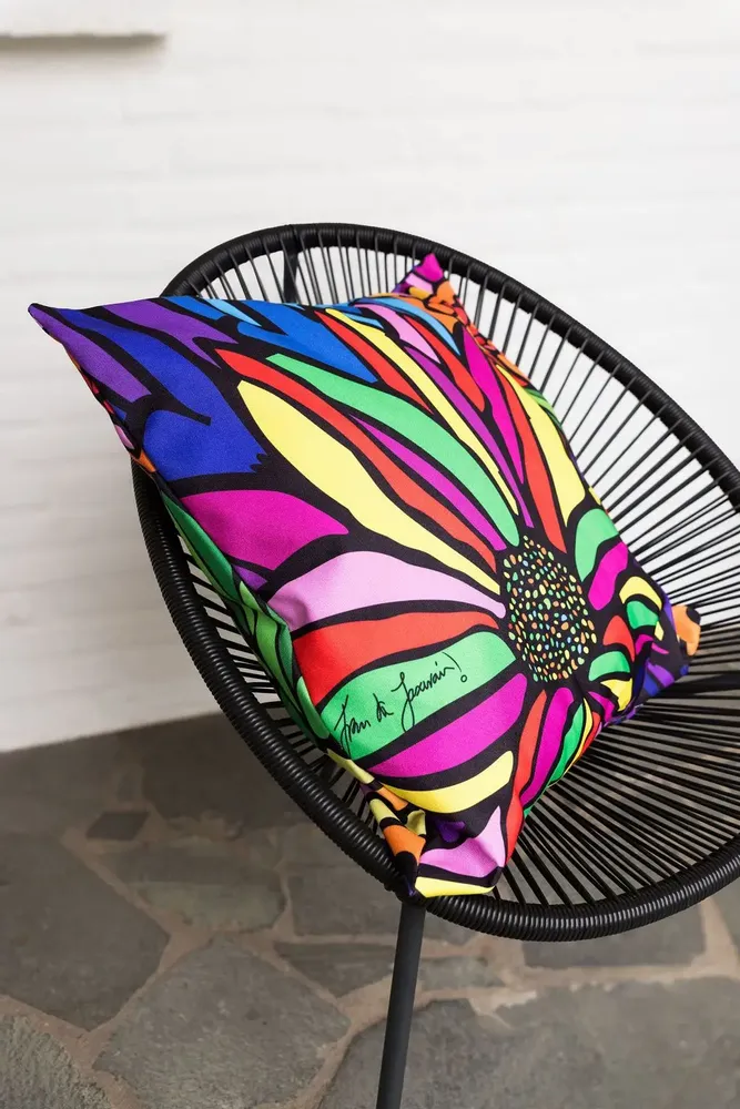 Garden textiles - Flowers outdoor cushion 60 x 60 - Design by Juan de Lascurain - ARTDECORIS