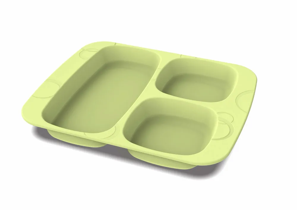 Repas pour enfant - Assiette compartimentée naturelle enfant Vert Pistache - TABLE & NATURE