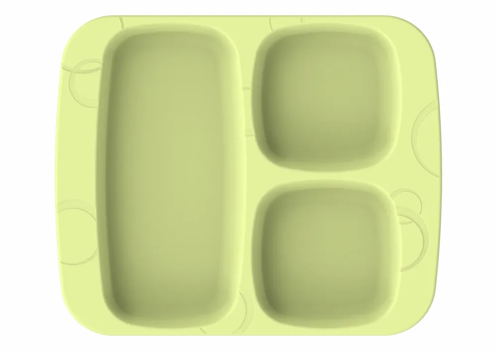 Repas pour enfant - Assiette compartimentée naturelle enfant Vert Pistache - TABLE & NATURE