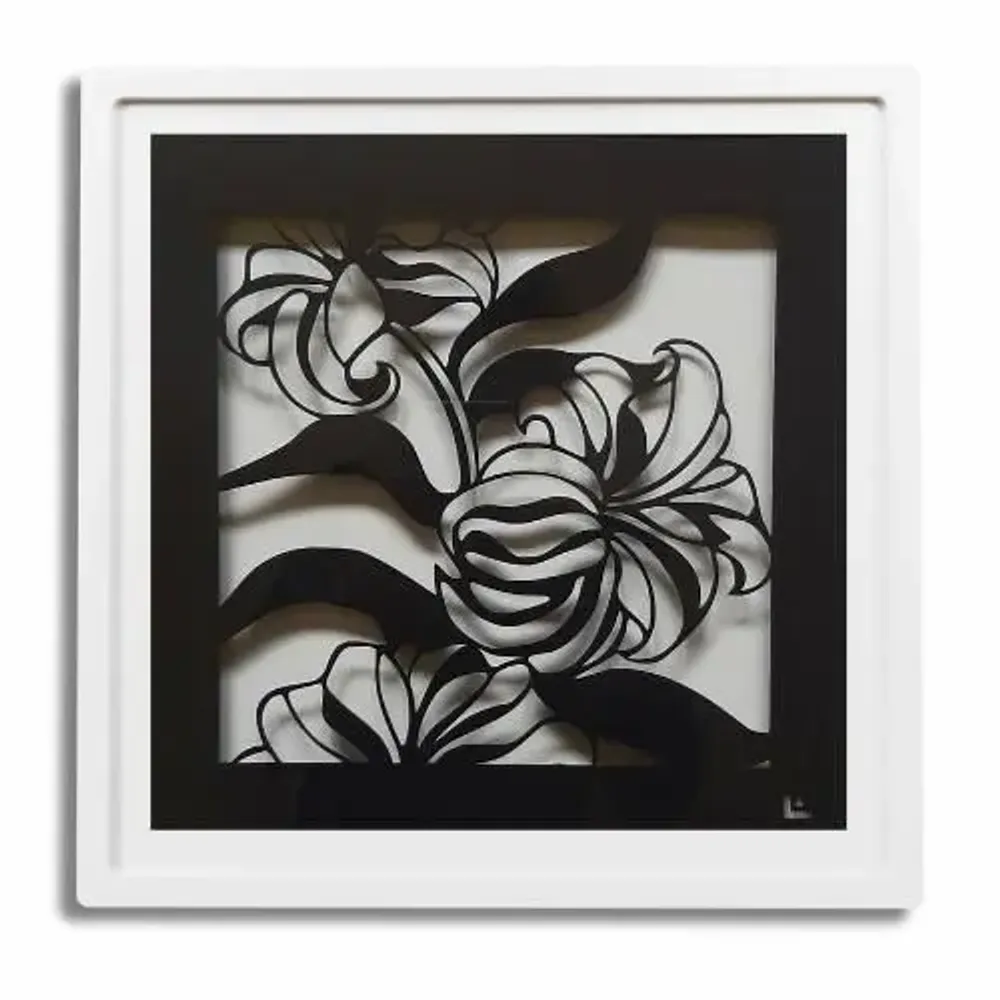 Autres décorations murales - Paper Cut Noir - Découpe Artisanale - FLEURS DE LYS - LUMBRA BY PELLAS
