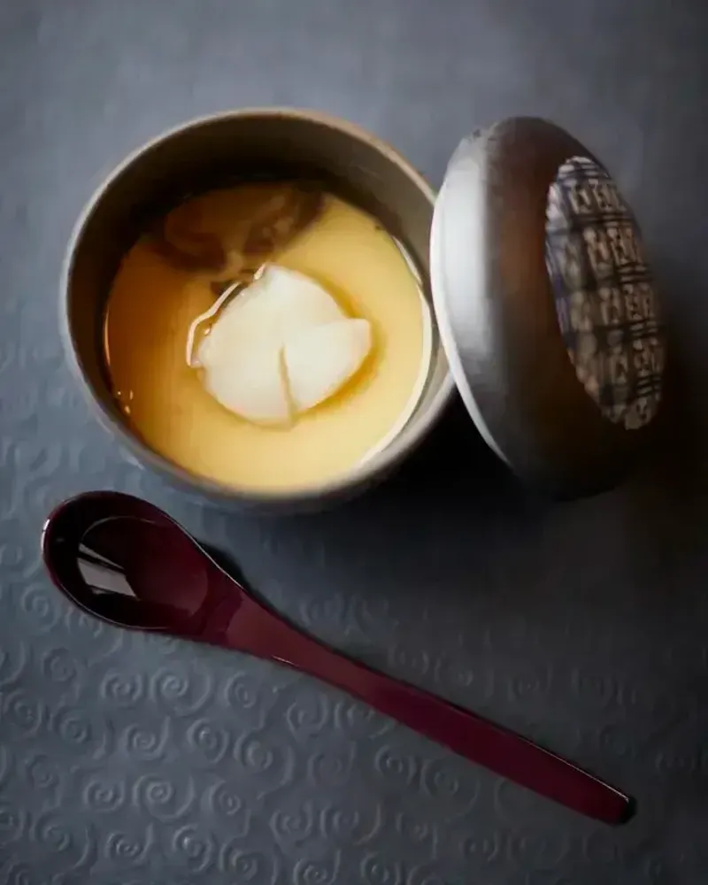 Cutlery set - 132mm x 26mm chawanmushi spoon, dark color - NISHIKIDÔRI
