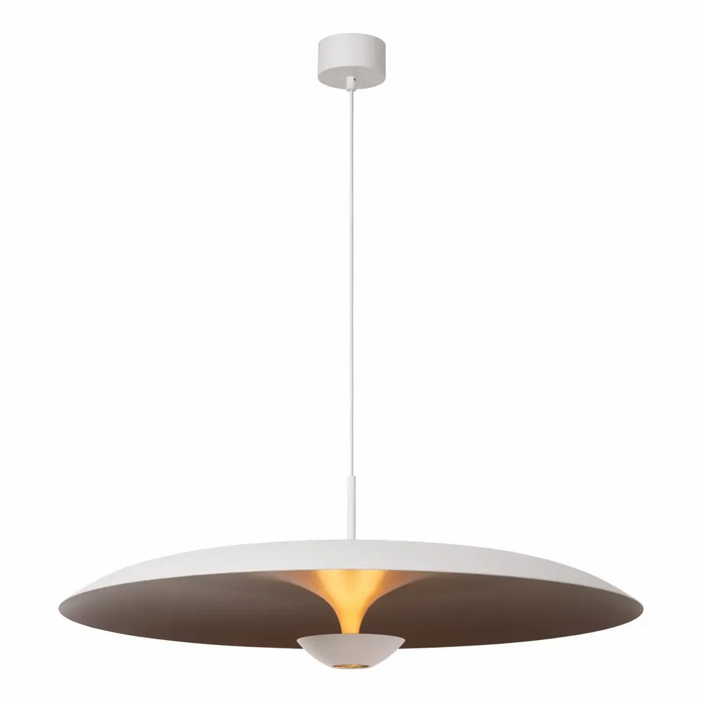 Hanging lights - Lucide KENNETH - Pendant Light - Ø 80 cm - LED Dim. - 1x22W - White - LUCIDE