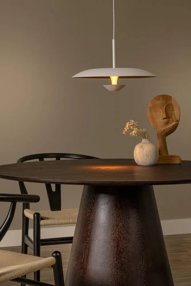 Hanging lights - Lucide KENNETH - Pendant Light - Ø 80 cm - LED Dim. - 1x22W - White - LUCIDE