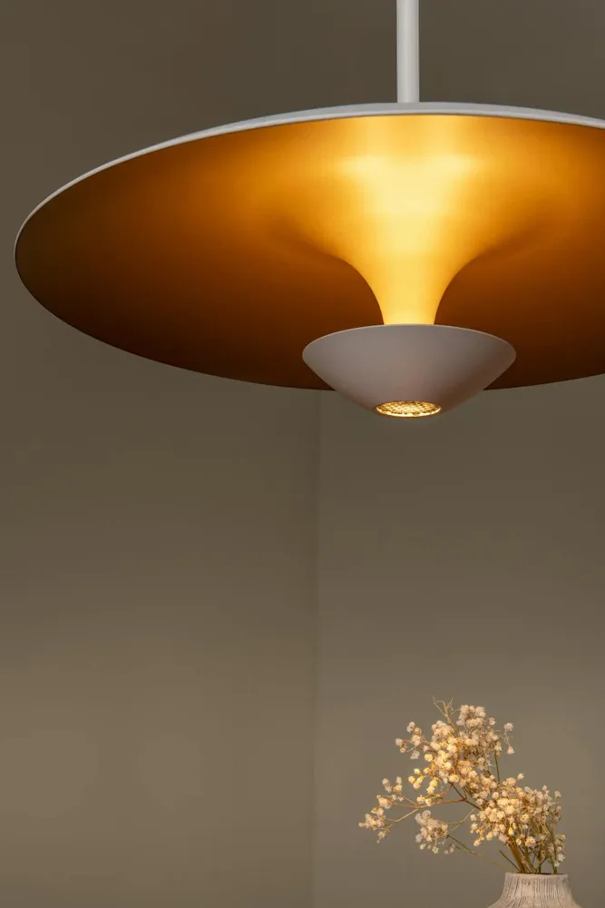 Hanging lights - Lucide KENNETH - Pendant Light - Ø 80 cm - LED Dim. - 1x22W - White - LUCIDE