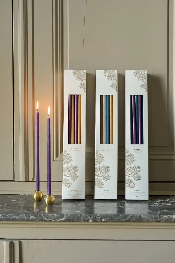 Decorative objects - Set 10 fine Candles and Gemmes candle holders - MAISON PECHAVY