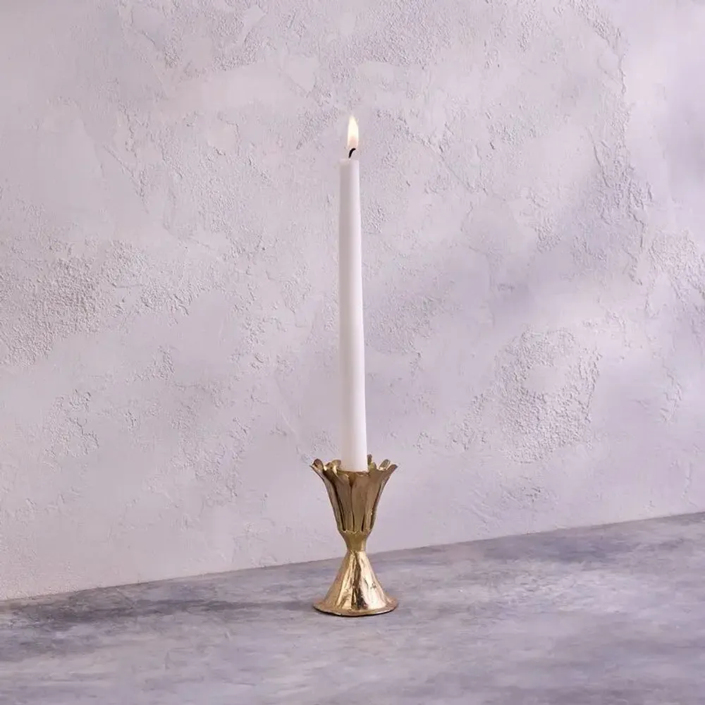 Decorative objects - Gold Floral Candleholders - BE HOME
