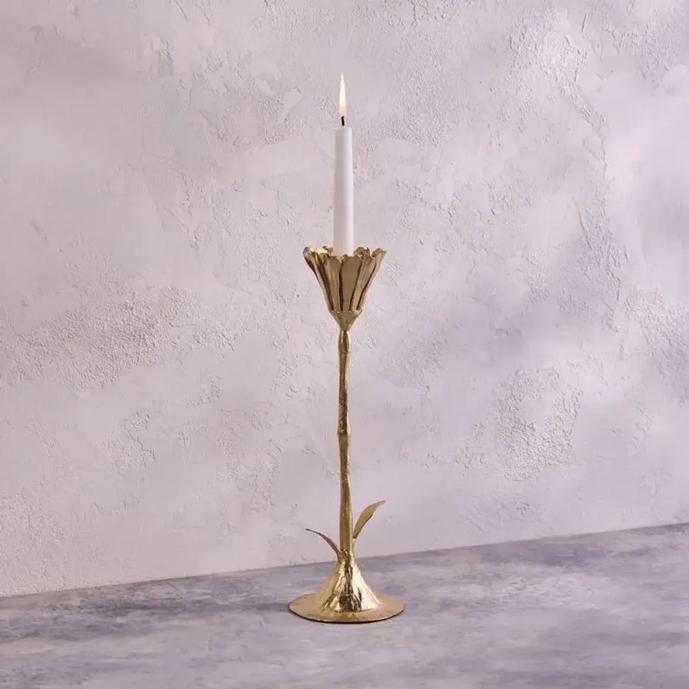 Decorative objects - Gold Floral Candleholders - BE HOME