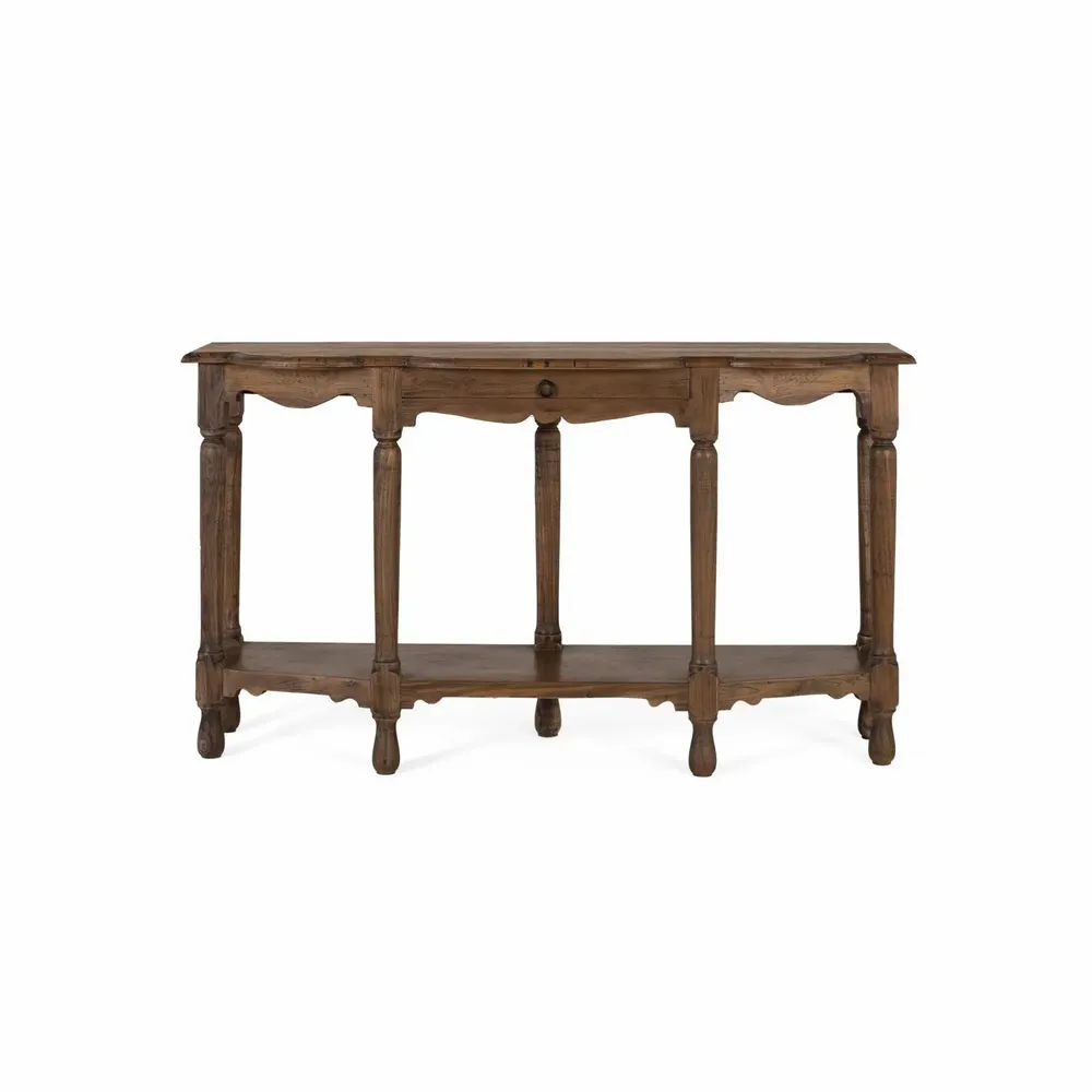 Console table - Hand-carved console table made from recycled teak wood - GINER Y COLOMER