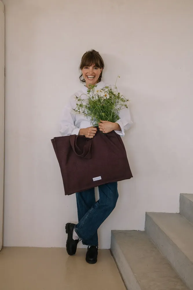 Bags and totes - Large tote bag made of thick organic cotton canvas. - LES PENSIONNAIRES