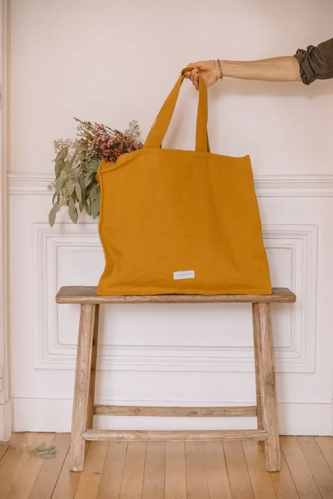 Bags and totes - Large tote bag made of thick organic cotton canvas. - LES PENSIONNAIRES