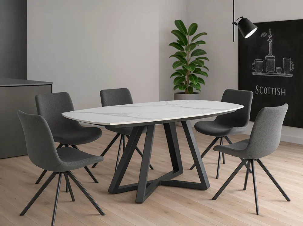 Tables Salle à Manger - Table de salle à manger extensible en marbre blanc - ANGEL CERDÁ