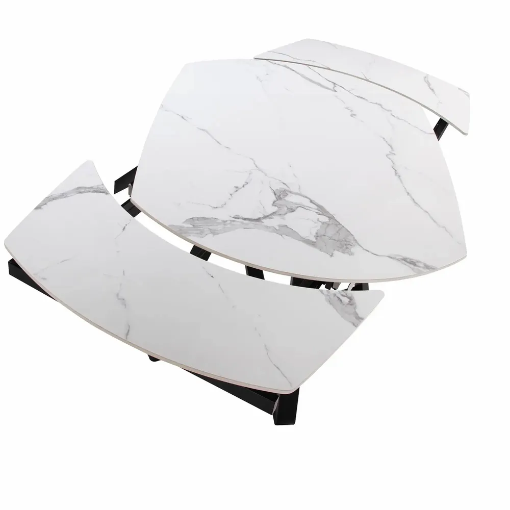 Tables Salle à Manger - Table de salle à manger extensible en marbre blanc - ANGEL CERDÁ