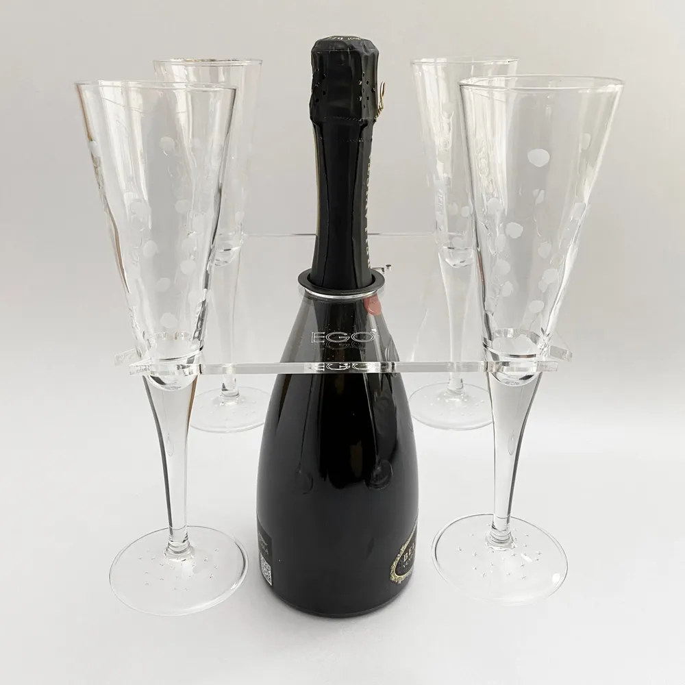 Verres - Cin Cin x4 - porte-verres à vin en plexiglas - EGOUNDESIGN