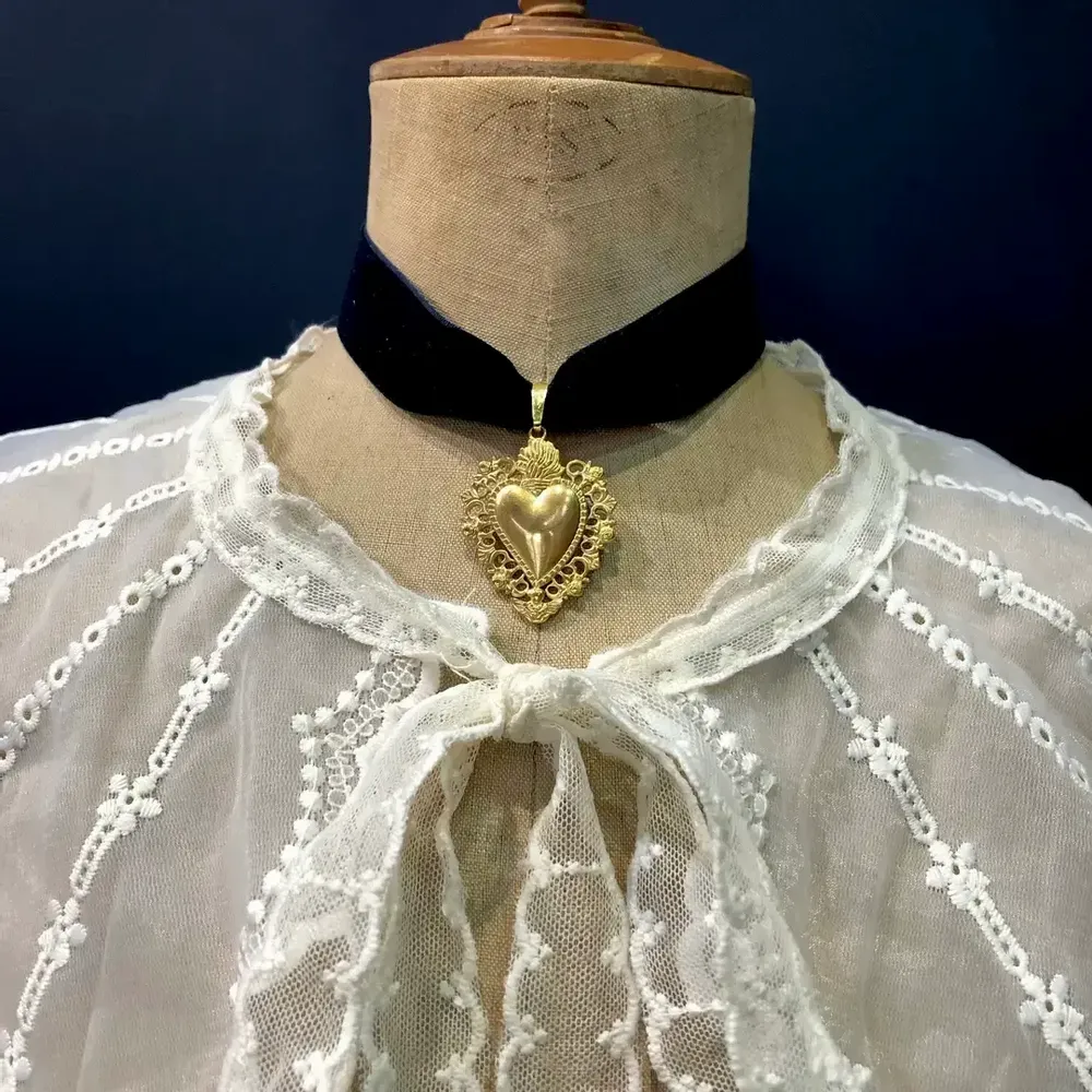 Bijoux - Choker Roméo - Velours bleu marine - FASCINATO