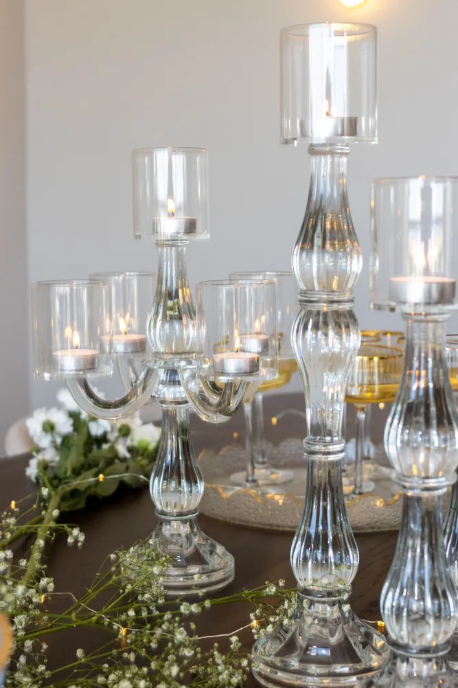 Decorative objects - Transparent 5-light candlestick h35cm - AULICA PROM ORF DIFFUSION