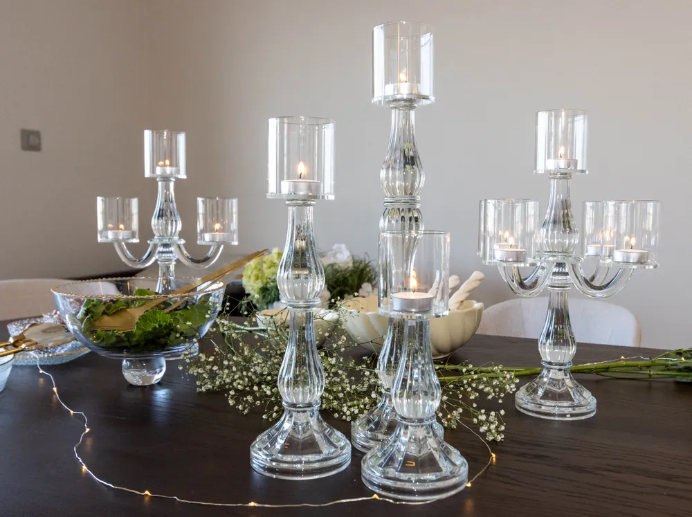 Decorative objects - Transparent 5-light candlestick h35cm - AULICA PROM ORF DIFFUSION