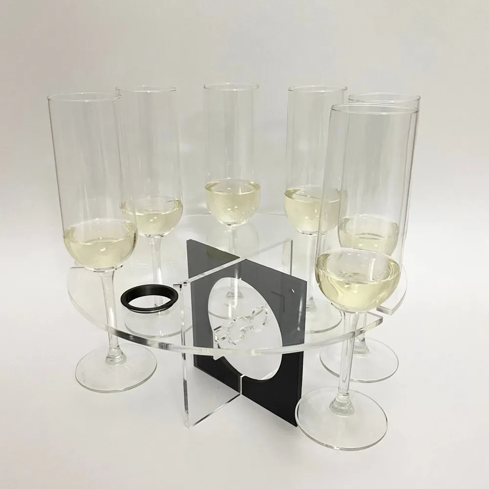 Wine accessories - Festa Sì! - Round perspex wine glass tray - EGOUNDESIGN