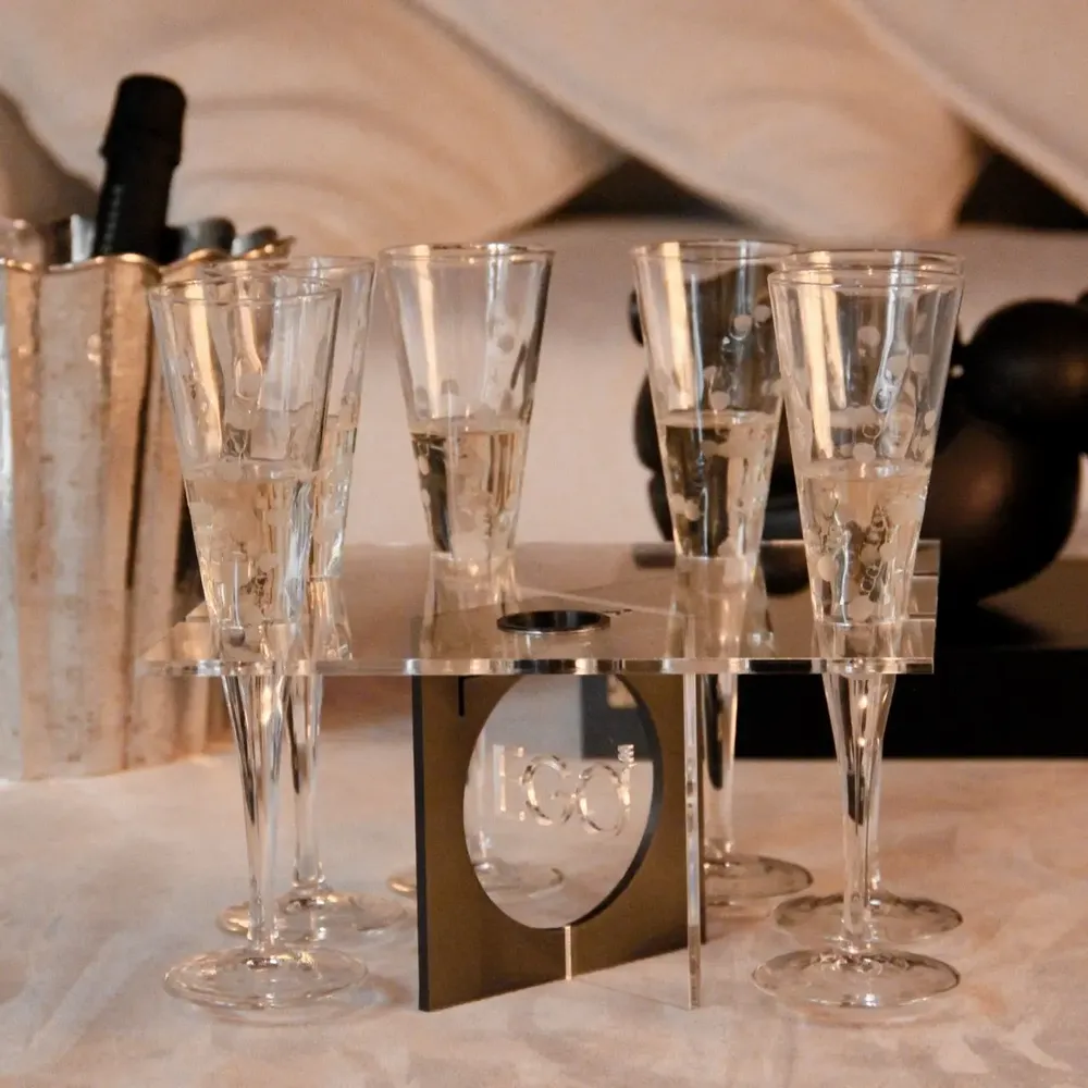 Stemware - Festa Grande! - Square perspex wine glass tray - EGOUNDESIGN