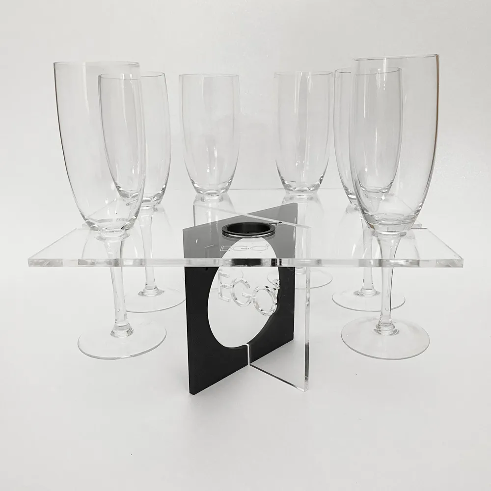 Stemware - Festa Grande! - Square perspex wine glass tray - EGOUNDESIGN