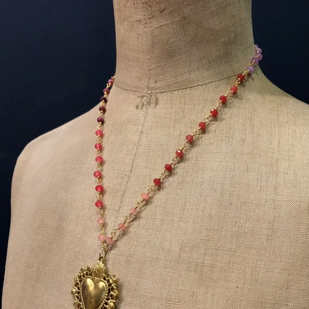 Bijoux - Collier Roméo - Pierres roses - FASCINATO