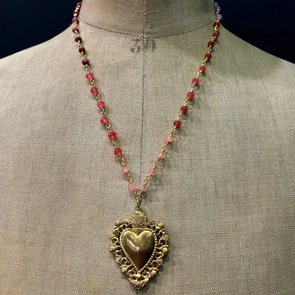 Bijoux - Collier Roméo - Pierres roses - FASCINATO